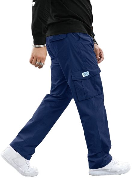 men letter patched cargo pants z7sn#, Black
men letter patched cargo pants z7sn#, Black