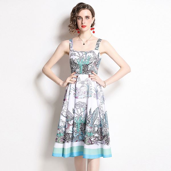 2022 summer fashion printing dress women camisole beach holiday vestidos 100% polyester midi expansion dresses, Black;gray
2022 summer fashion printing dress women camisole beach holiday vestidos 100% polyester midi expansion dresses, Black;gray