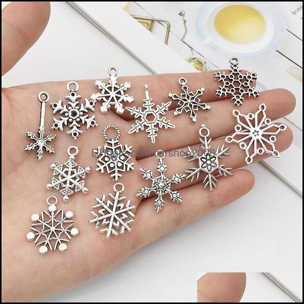 charms jewelry findings components mixed christmas snowflake pendants fit for necklace bracelet making diy handmade antique sier accessori, Bronze;silver
charms jewelry findings components mixed christmas snowflake pendants fit for necklace bracelet making diy handmade antique sier accessori, Bronze;silver