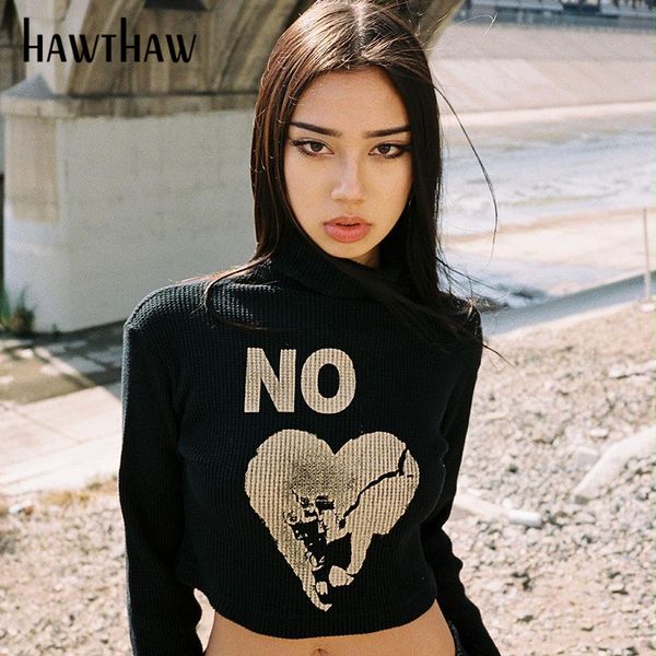 hawthaw women fashion autumn winter long sleeve letter print black crop t shirt tees 2021 fall wholesale lots bulk clothes, White
hawthaw women fashion autumn winter long sleeve letter print black crop t shirt tees 2021 fall wholesale lots bulk clothes, White