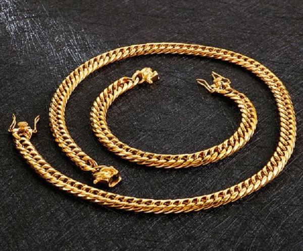9mm men's 18k gold plated domineering cowboy chain necklace 50cm horsewhip bracelet 22cm, Silver
9mm men's 18k gold plated domineering cowboy chain necklace 50cm horsewhip bracelet 22cm, Silver