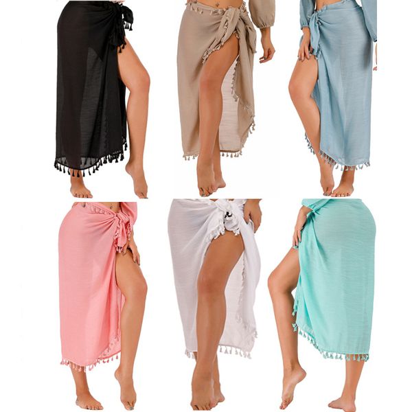 2022 sarong beach wrap hawaii summer cover-up white tassel scarf see through skirt dress women salida de playa mujer 6 colors, Red;brown
2022 sarong beach wrap hawaii summer cover-up white tassel scarf see through skirt dress women salida de playa mujer 6 colors, Red;brown