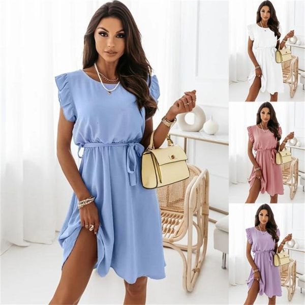casual dresses 2022 new summer ruffle short sleeve round neck waist lace up dress for women qnyb, Black;gray
casual dresses 2022 new summer ruffle short sleeve round neck waist lace up dress for women qnyb, Black;gray