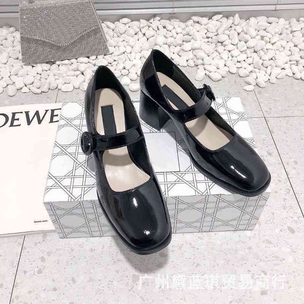 slippers spring and summer cow lacquer leather buckle belt round head shallow mouth high heel thick mary jane single shoes women's, Black
slippers spring and summer cow lacquer leather buckle belt round head shallow mouth high heel thick mary jane single shoes women's, Black