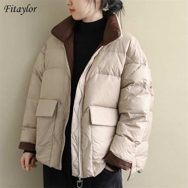 fitaylor winter women stand collar ultra light down coat 90% white duck down jacket zipper loose snow outwear 201128, Black
fitaylor winter women stand collar ultra light down coat 90% white duck down jacket zipper loose snow outwear 201128, Black