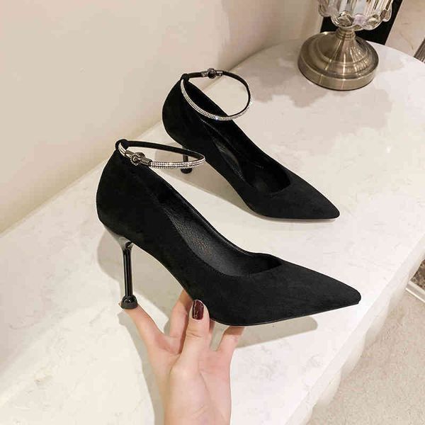 sandals high heeled shoes women's thin heels spring versatile pointed one-sided buckle single, Black
sandals high heeled shoes women's thin heels spring versatile pointed one-sided buckle single, Black