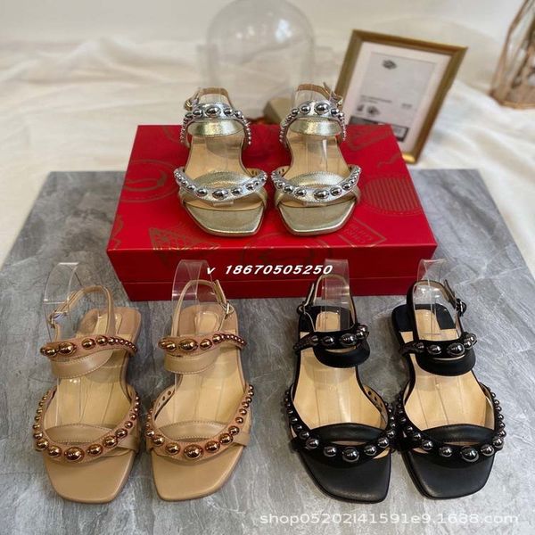 sandals alloy bead thick heel t-belt sandals early spring flat bottomed women's shoes french fashion, Black
sandals alloy bead thick heel t-belt sandals early spring flat bottomed women's shoes french fashion, Black