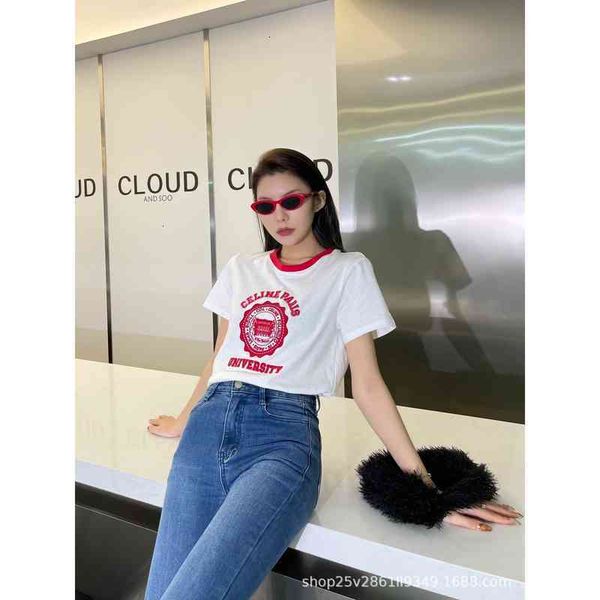women's t-shirt ce home spring and summer neckline thread color matching short sleeve t-shirt letter printing lazy loose 8l cyp2, White
women's t-shirt ce home spring and summer neckline thread color matching short sleeve t-shirt letter printing lazy loose 8l cyp2, White