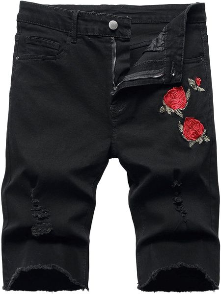 denim shorts for men slim fit distressed straight fit ripped jean shorts u7hy#, White;black
denim shorts for men slim fit distressed straight fit ripped jean shorts u7hy#, White;black