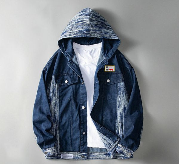 men denim jacket streetwear hip hop hooded jean jackets male casual loose outerwear 2022 spring fashion slim fit coat, Black;brown
men denim jacket streetwear hip hop hooded jean jackets male casual loose outerwear 2022 spring fashion slim fit coat, Black;brown