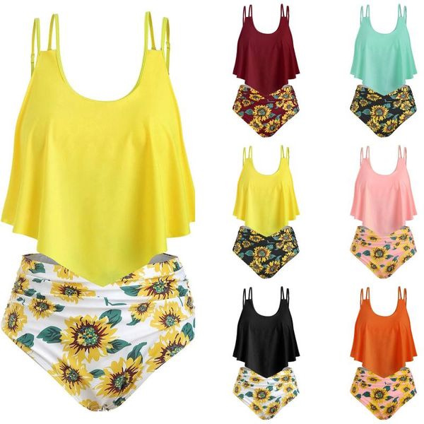women's swimwear women ruffled bikini set brazilian high waist halter beachwear sunflower swimsuit bathing suit biquiniwomen's wom, White;black
women's swimwear women ruffled bikini set brazilian high waist halter beachwear sunflower swimsuit bathing suit biquiniwomen's wom, White;black