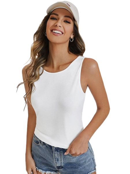 twist back solid tank u2s8#, White
twist back solid tank u2s8#, White