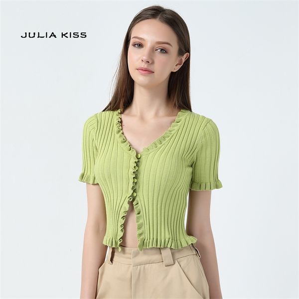 women ruffle trim crop knit cardigan with short sleeve deep v neck crop knit y200722, White;black
women ruffle trim crop knit cardigan with short sleeve deep v neck crop knit y200722, White;black