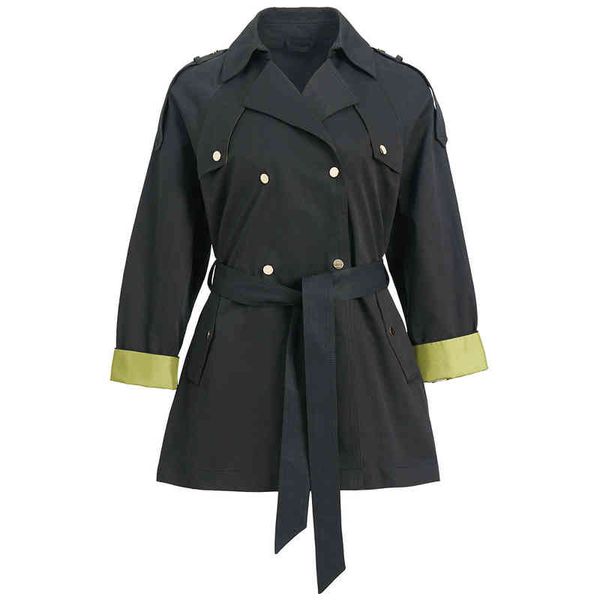 women's trench coats windproof double breasted contrast color bonded windbreaker women's small lace up slim coat, Tan;black
women's trench coats windproof double breasted contrast color bonded windbreaker women's small lace up slim coat, Tan;black