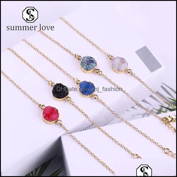 link chain bracelets jewelry resin druzy for women boho round geometric bracelet gold plated adjustable e dhc3c, Black
link chain bracelets jewelry resin druzy for women boho round geometric bracelet gold plated adjustable e dhc3c, Black