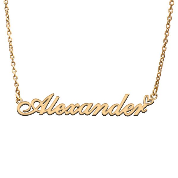 alexander name necklaces for women love heart gold nameplate pendant girl stainless steel nameplated girlfriend birthday christmas statement, Silver
alexander name necklaces for women love heart gold nameplate pendant girl stainless steel nameplated girlfriend birthday christmas statement, Silver