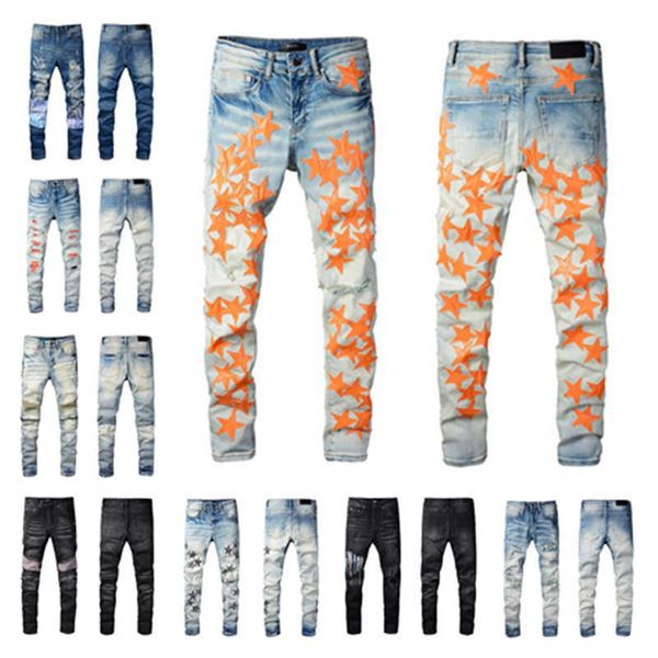 fashion new mens designer jeans ripped denim pants luxury hip hop distressed zipper trousers for male, Blue
fashion new mens designer jeans ripped denim pants luxury hip hop distressed zipper trousers for male, Blue