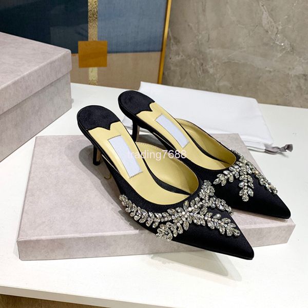 slippers spring and summer lazy baotou half slippers women wear thin heels with one foot on the water drill low, Black
slippers spring and summer lazy baotou half slippers women wear thin heels with one foot on the water drill low, Black