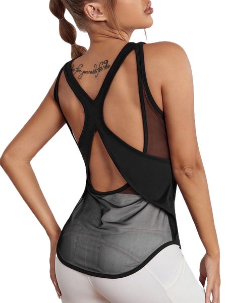 contrast mesh backless absorbs sweat breathable softness sports tank 594x#, Gray
contrast mesh backless absorbs sweat breathable softness sports tank 594x#, Gray