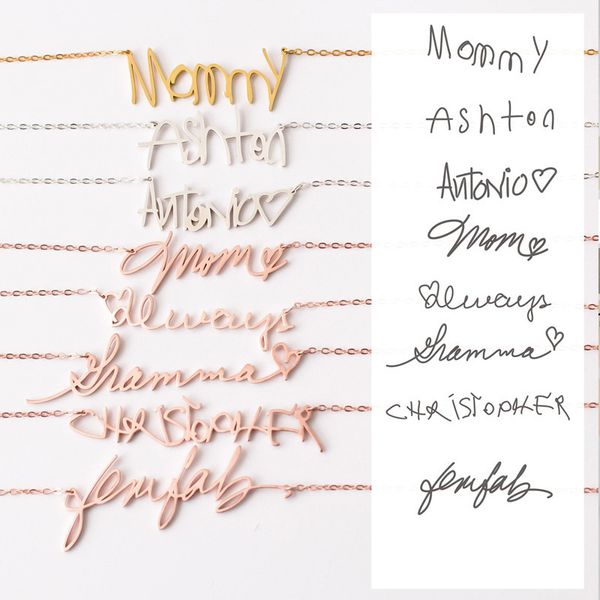 personalized stainless steel name plate necklace for women handwriting handmade signature fashion choker chain jewelry couple bf 220722, Silver
personalized stainless steel name plate necklace for women handwriting handmade signature fashion choker chain jewelry couple bf 220722, Silver