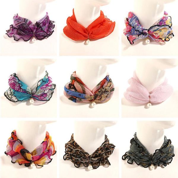women neck scarf ring wraps sunscreen net gauze thin veil collar fashion lace pearl scarves, Red;brown
women neck scarf ring wraps sunscreen net gauze thin veil collar fashion lace pearl scarves, Red;brown