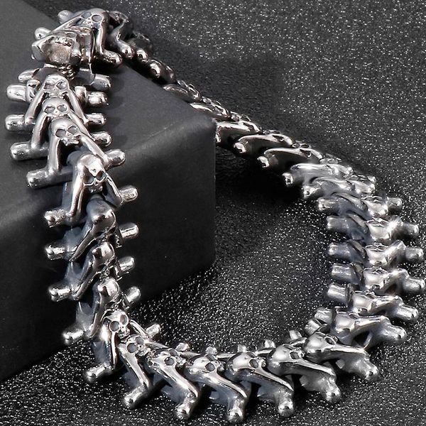 link chain gothic for men solid stainless steel friendship mens bracelets old metal finishing dropshippnglinklinklink, Black
link chain gothic for men solid stainless steel friendship mens bracelets old metal finishing dropshippnglinklinklink, Black