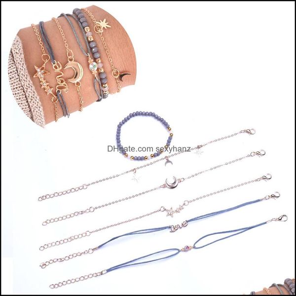 other bracelets jewelry bohemian bracelet for women girls 6pcs/set pentagram moon letter pendant woven fashion jew dhtke, Golden;silver
other bracelets jewelry bohemian bracelet for women girls 6pcs/set pentagram moon letter pendant woven fashion jew dhtke, Golden;silver