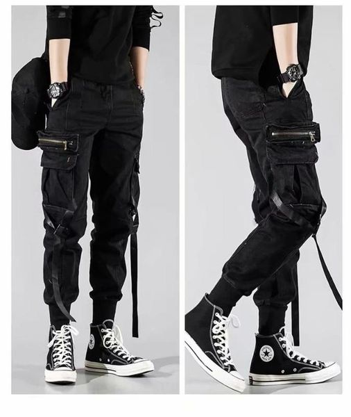 multi pocket hip hop streetwear men's black joggers pants men cotton ribbon cargo pant trousers elastic waist
multi pocket hip hop streetwear men's black joggers pants men cotton ribbon cargo pant trousers elastic waist