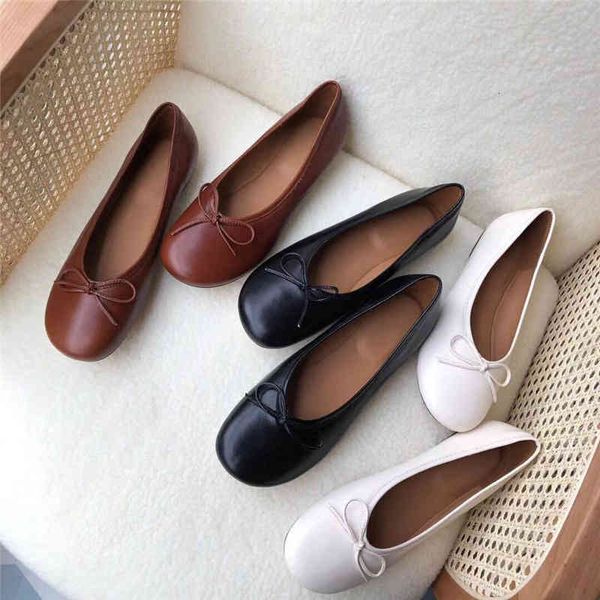 sandals ballet flat sole single shoes women's round head bow tie real leather deep mouth comfortable spring, Black
sandals ballet flat sole single shoes women's round head bow tie real leather deep mouth comfortable spring, Black