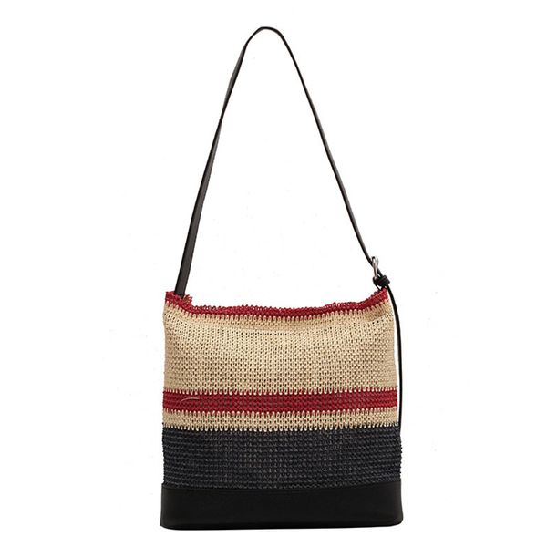 designer buket bag contrast colors straw woven women's large capacity shopping bag with travel and vacation style
designer buket bag contrast colors straw woven women's large capacity shopping bag with travel and vacation style