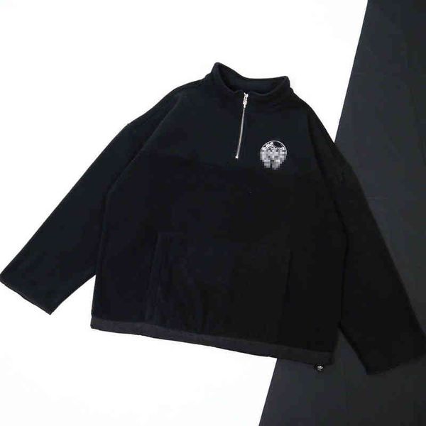 clxfw crowe semi zipper ch horseshoe embroidery fleece jacket couple stand collar sweater, Black
clxfw crowe semi zipper ch horseshoe embroidery fleece jacket couple stand collar sweater, Black