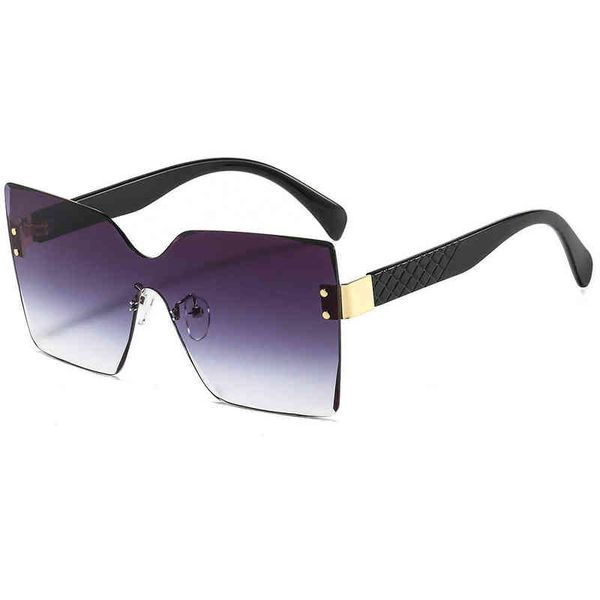 new one piece large frame sunglasses personalized rimless square for men and women brand designer luxury fashion sun glasses, White;black
new one piece large frame sunglasses personalized rimless square for men and women brand designer luxury fashion sun glasses, White;black