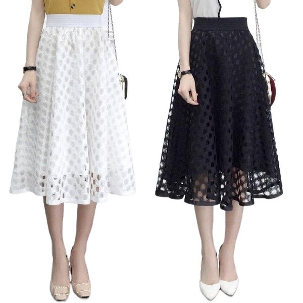 hollow out korea high waist women summer mesh skirt lace stiching midi party tutu skirts chic long a line tulle femme f308 l0gu#, Black
hollow out korea high waist women summer mesh skirt lace stiching midi party tutu skirts chic long a line tulle femme f308 l0gu#, Black