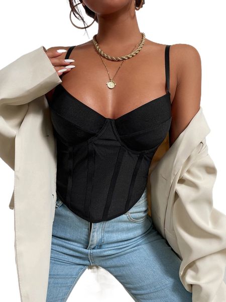 asymmetrical hem bustier crop cami d6gt#, White