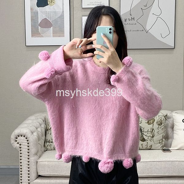 women's sweaters soft waxy round neck tassel mohair ball solid pink knitted sweater women's loose autumn and winter, White;black
women's sweaters soft waxy round neck tassel mohair ball solid pink knitted sweater women's loose autumn and winter, White;black