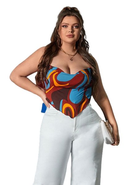 plus cowl neck graphic print cami 255s#, Black
plus cowl neck graphic print cami 255s#, Black