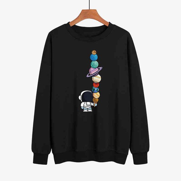 new creative and interesting astronaut printed sweater youth trend hooded long sleeved, Black
new creative and interesting astronaut printed sweater youth trend hooded long sleeved, Black