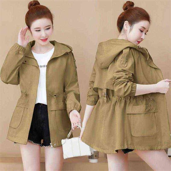 women's trench coats autumn fashion hooded loose windbreaker women spring casual solid all-match female outwear elegant coat t220810, Tan;black
women's trench coats autumn fashion hooded loose windbreaker women spring casual solid all-match female outwear elegant coat t220810, Tan;black