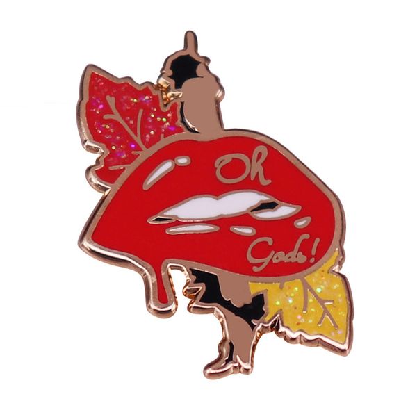 oh gods enamel pin red bite lips brooch glitter leaves badge funny fashion jewelry accessories, Blue
oh gods enamel pin red bite lips brooch glitter leaves badge funny fashion jewelry accessories, Blue