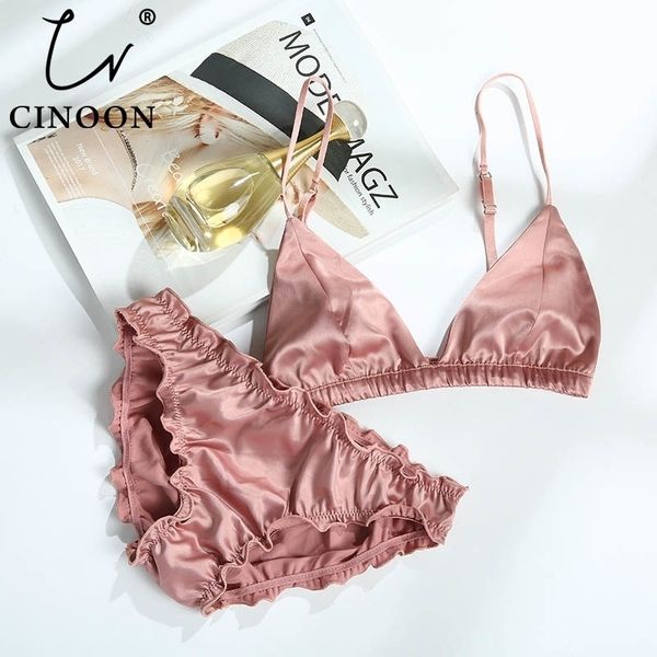 cinoon bralette wire satin bra set thin triangle cups solid color bra and panty set lingerie underwear women brassiere y200115, Red;black
cinoon bralette wire satin bra set thin triangle cups solid color bra and panty set lingerie underwear women brassiere y200115, Red;black