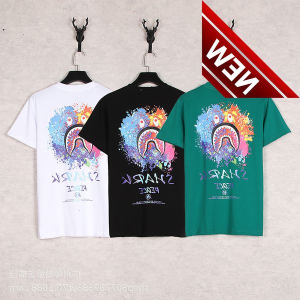 new summer youth bap shark head tide brand cotton round neck t-shirt short sleeve men's and women's wear, White;black
new summer youth bap shark head tide brand cotton round neck t-shirt short sleeve men's and women's wear, White;black