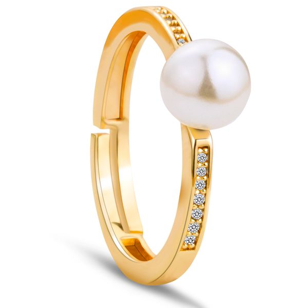 freshwater cultured pearl 18k gold zircon band ring fashion jewelry promise rings, Silver
freshwater cultured pearl 18k gold zircon band ring fashion jewelry promise rings, Silver