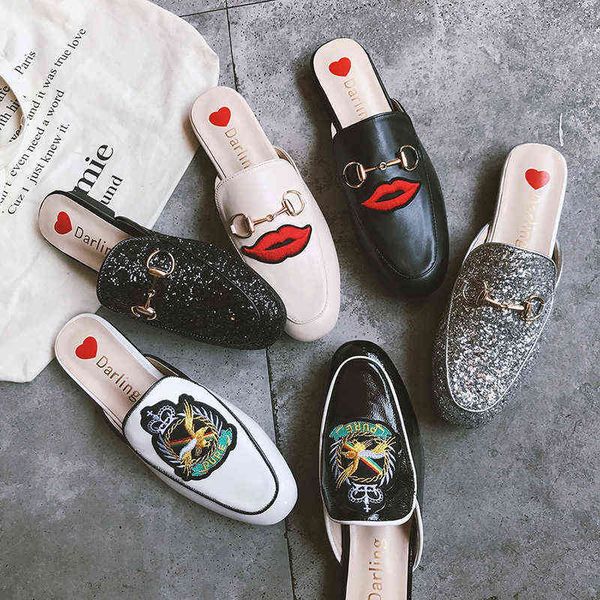dress shoes sandals slides new women casual fashion metal buckle flat slippers luxury embroidery pattern high heels 220629, Black
dress shoes sandals slides new women casual fashion metal buckle flat slippers luxury embroidery pattern high heels 220629, Black