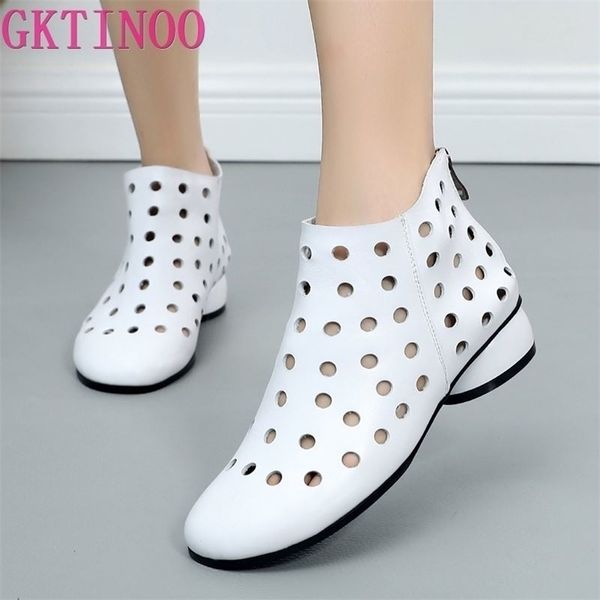 gktinoo summer ankle boots genuine leather shoes women med high heel back zipper boots cutout breathable mujer zapatos 201106, Black
gktinoo summer ankle boots genuine leather shoes women med high heel back zipper boots cutout breathable mujer zapatos 201106, Black