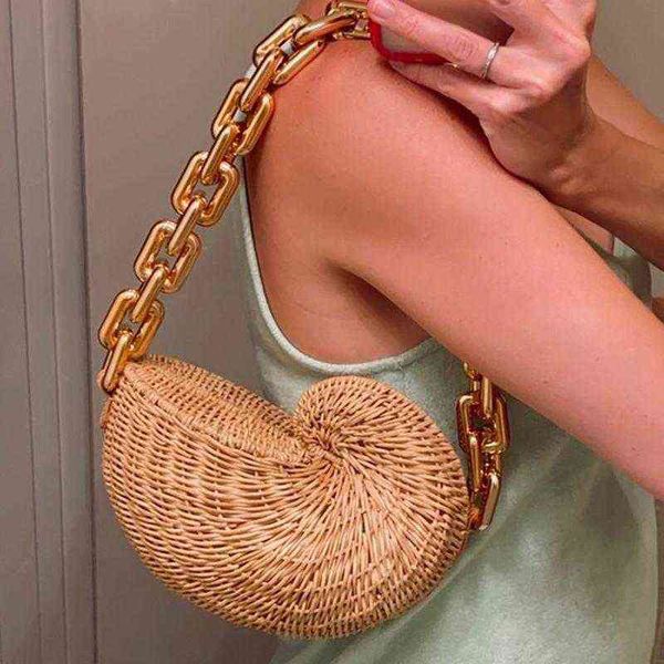 shopping bags rattan conch basket bags for women acrylic thick chain shoulder bag designer handbags shell underarm bag ladies beach bag 2204
shopping bags rattan conch basket bags for women acrylic thick chain shoulder bag designer handbags shell underarm bag ladies beach bag 2204