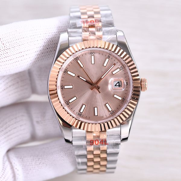 rose gold mens watch 40mm upgraded automatic machine 904l stainless steel strap folding buckle calendar time montre de luxe designer watches, Slivery;brown
rose gold mens watch 40mm upgraded automatic machine 904l stainless steel strap folding buckle calendar time montre de luxe designer watches, Slivery;brown