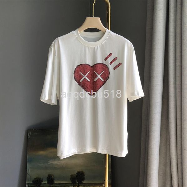 women's t-shirt short sleeve t-shirt women's spring and summer style temperament leisure thin love print, White