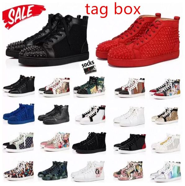 quanlity mens shoes luxurys designers high gundam studded spikes fashion suede leather black silver women bottom of the red flat sneaker pa
quanlity mens shoes luxurys designers high gundam studded spikes fashion suede leather black silver women bottom of the red flat sneaker pa