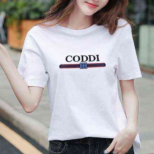 designer clothing women's short sleeve t-shirt student girl loose version summer large size middle-aged woman, White
designer clothing women's short sleeve t-shirt student girl loose version summer large size middle-aged woman, White