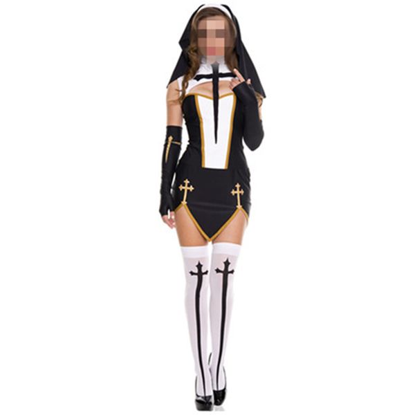 women nun white cosplay dress with black hood for halloween sister cosplay party costume aa
women nun white cosplay dress with black hood for halloween sister cosplay party costume aa